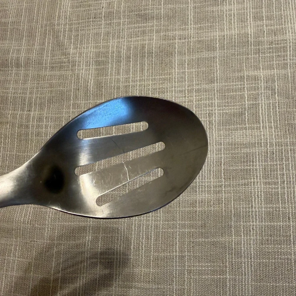 Ekco‎ Stainless Steel Slotted Spoon Black Ergonomic Handle 14 Inch Kitchen Tool